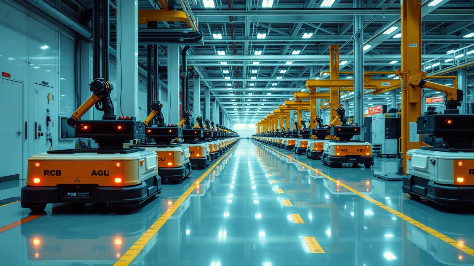 AGV robots in smart factory